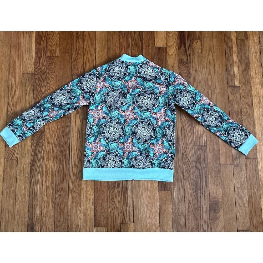 Adidas Jungle Tropical Parrot Zebra Print Track Jacket Youth Girl M 11-12 Yrs - Picture 5 of 7